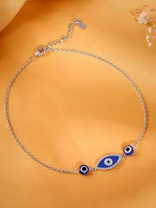 GIVA 925 Silver Nazariya Zircon Studded Anklets