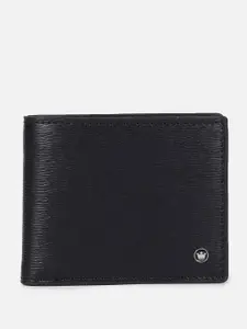 Louis Philippe Men Textured Leather Two Fold Wallet