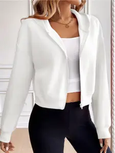 Outzidr Women Hooded Front-Open Sweatshirt