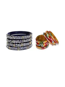 SOMIL Set of 22 Blue Alloy Bangles