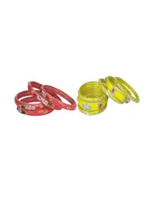 SOMIL Set of 10 Orange Alloy Bangles