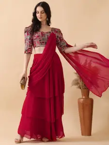 Kinjo Women Embroidered Thread Work Ready to Wear Lehenga & Blouse With Dupatta