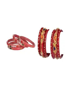 SOMIL Set of 10 Orange Alloy Bangles