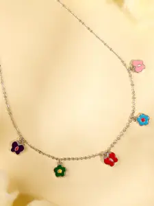 GIVA Girls 925 Sliver Rhodium-Plated Butterfly Charm Necklace