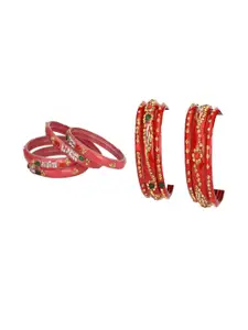 SOMIL Set of 10 Orange Alloy Bangles