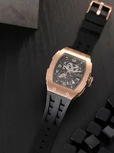 pierre cardin Men Dial & Textured Straps Analogue Automatic Motion Powered Watch