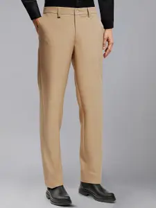 Van Heusen Men Self-Design Slim Fit Formal Trousers