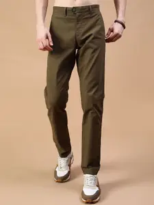 V-Mart Men Slim Fit Low-Rise Linen Trousers