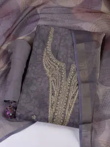 Meena Bazaar Ethnic Motifs Embroidered Unstitched Dress Material