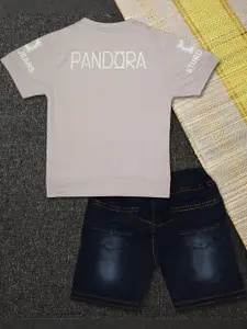 WORTON FASHION Printed Pure Cotton T-shirt & Shorts