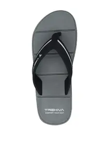 Trekiva Men Grey Fabric Flip Flops
