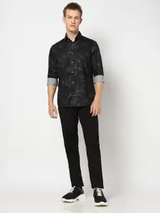 Blue Buddha Men Floral Printed Spread Collar Satin Casual Shirt