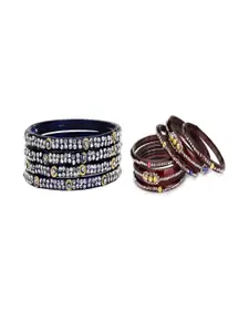 SOMIL Set of 22 Blue Alloy Bangles