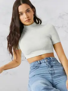 Dream Beauty Fashion Women High Neck Fitted Crop Top