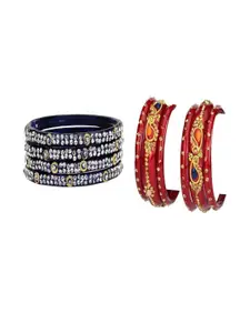 SOMIL Set of 22 Blue Alloy Bangles