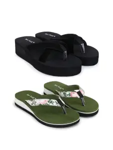 TWO SOFT Women Pack of 2 Thong Flip-Flops