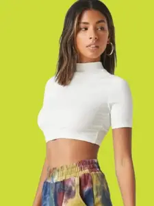 Dream Beauty Fashion Women High Neck Fitted Crop Top