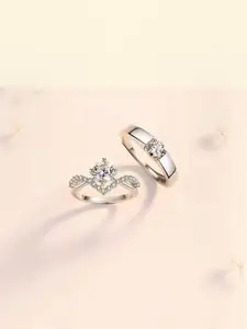 Fashion Frill Silver Plated Couple Rings