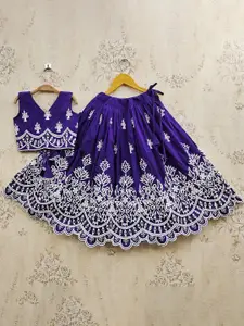 BAESD Girls Embroidered Thread Work Ready to Wear Lehenga & Choli