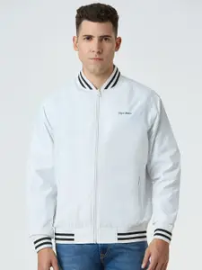 Pepe Jeans Men Stand Collar Solid Casual Bomber