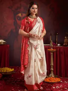 Saree mall Floral Satin Designer Baluchari Sarees
