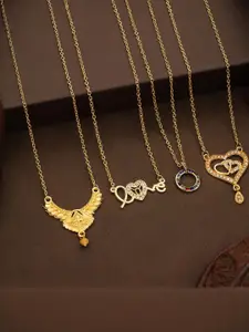 Anouk Set Of 4 Gold-Plated Brass Necklace