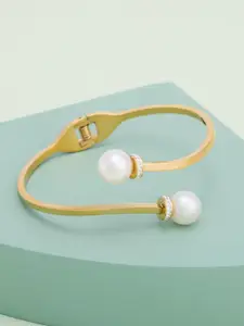 Kushal's Fashion Jewellery Gold-Plated Stone StuddedBangle