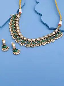 Kushal's Fashion Jewellery Victorian-Plated Kundan Studded Necklace