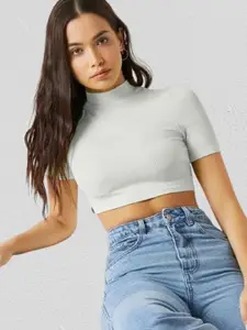 Dream Beauty Fashion Women High Neck Fitted Crop Top