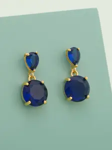 Kushal's Fashion Jewellery Gold Plated Zircon Studded Classic Drop Earrings