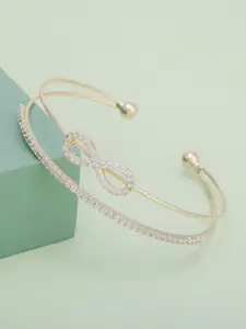 Kushal's Fashion Jewellery Gold-PlatedZircon StuddedBangle