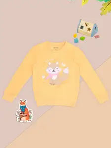 Pantaloons Junior Girls Printed Sweatshirt