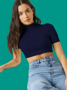 Dream Beauty Fashion Women Round Neck Crop Top