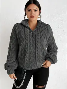 bebe Women Self Design Sweatshirt