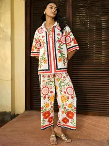 VERB BY PALLAVI SINGHEE Women Pack of 2 Relaxed Fit Floral Printed Cotton Casual Shirts