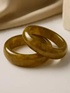 ATIBELLE Set Of 2 Round Shaped & Glossy Minimal Bangles