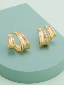 Kushal's Fashion Jewellery Gold-Plated Classic Shaped Half Hoop Earrings