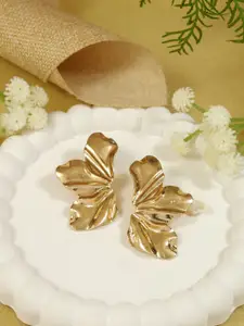 I Jewels Gold Plated Contemporary Studs