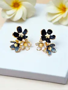 AVANT-GARDE PARIS Gold-Plated Enamelled Floral Studs