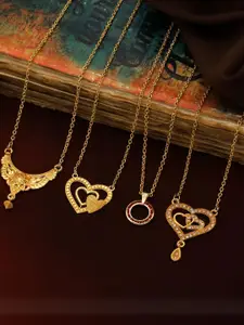 Anouk Pack of 4 Gold-Plated Chain With Pendants