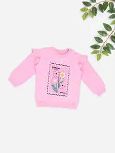 Pantaloons Baby Girls Graphic Printed Pullover Sweatshirt