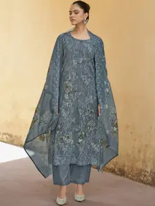 Stylee LIFESTYLE Embroidered Sequinned Organza Unstitched Dress Material