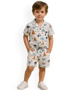 FASHION GRAB Boys Printed Shirt With Shorts