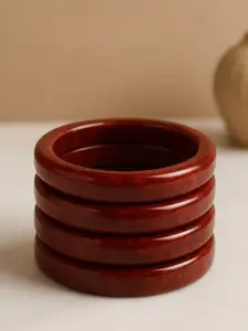 Atibelle Set Of 4 Round-Shaped Glossy Minimal Bangles