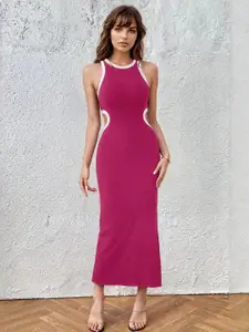 AAHWAN Cut-Outs Detail Bodycon Midi Dress