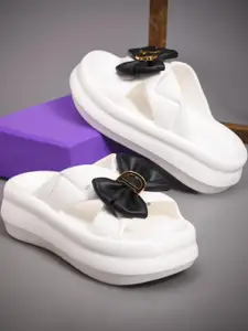 COGS Women Bow Detailed Rubber Sliders