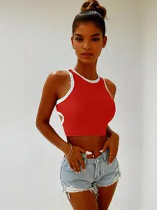 AAHWAN Women Sleeveless Crop Top