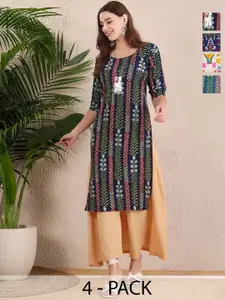 Anouk Rustic Women Pack of 4 Ethnic Motifs Printed Kurta