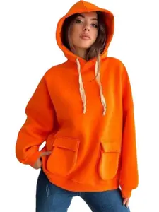 bebe Women Hooded Oversized Pullover Sweatshirt