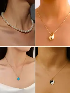 DressBerry Gold-Plated Stainless Steel Minimal Necklace